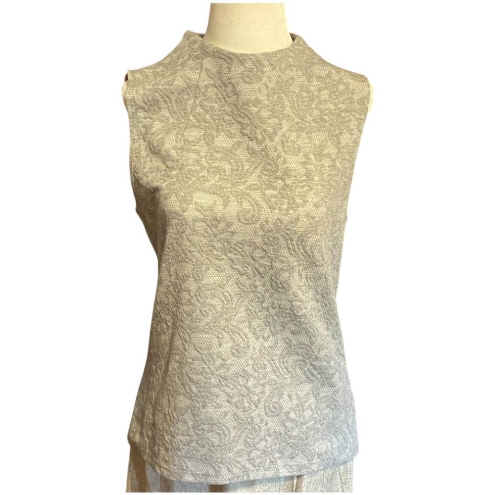 Mandy Evans 🇨🇦 made retro patterned sleeveless mock neck retro style top. Sz M